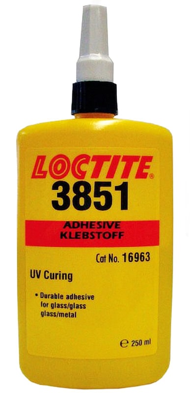 Preview: Henkel™ Loctite® AA 3851 UV Klebstoff, 250 ml, Hell Gelb, 267340, Für Glas und Metallverbindungen