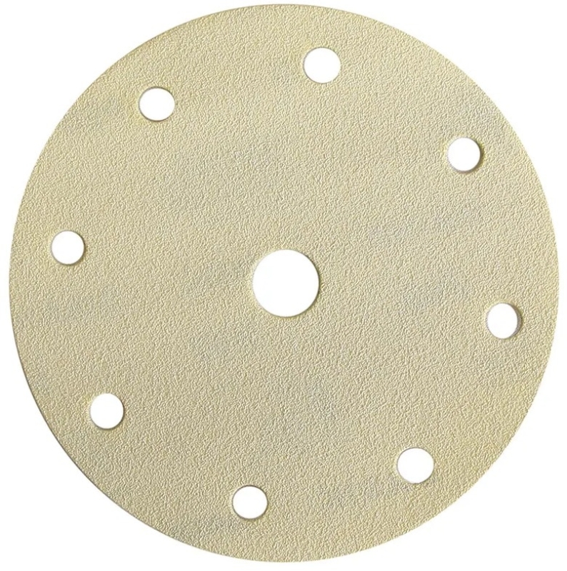 Preview: Mirka® Gold NC Schleifscheibe 3461609951, Ø 125 mm, P500, 8-fach gelocht, Kletthaftend, Aluminiumkorn, Für Aluminium und lackierte Aluminiumteile