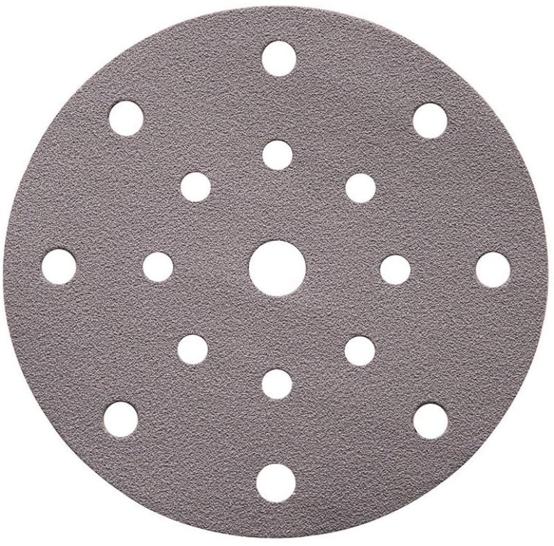 Preview: Mirka® Q.Silver® 3667909941, 150 mm, P400, 17-fach gelocht, Kletthaftend, Schleifscheibe mit Aluminiumkorn