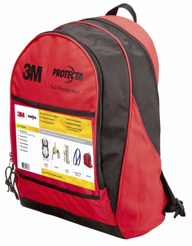 Preview: 3M™ Protecta® Vertikal Set 1150506, Größe M/L, Vertikales Seilsicherungssystem mit Anschlageinrichtung, Auffanggurt, Seilklemme, 15 m Sicherungsseil und Rucksack