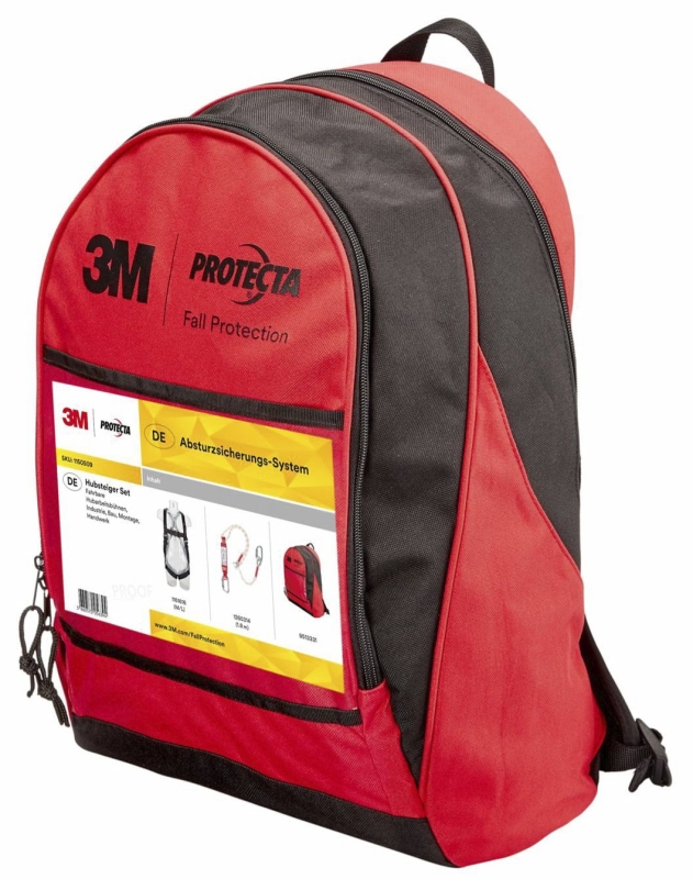 Preview: 3M™ Protecta® Mobile Hubarbeitsbühnen Set 1150509, Größe M/L, Hubarbeitsbühnen Absturzsicherungssystem mit Auffanggurt, 2 m Verbindungsteil und Rucksack