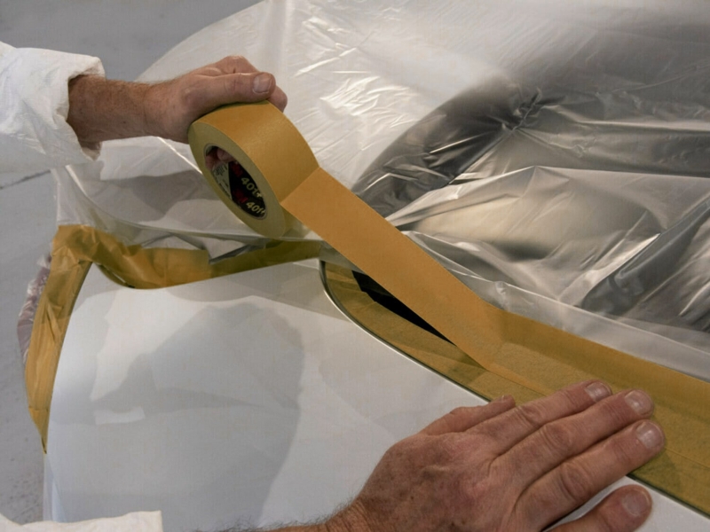 Preview: 3M™ Kreppklebeband 401E, 18 mm x 50 m, 0,160 mm, Braun, Für Pulverlackierungen bis 140° C