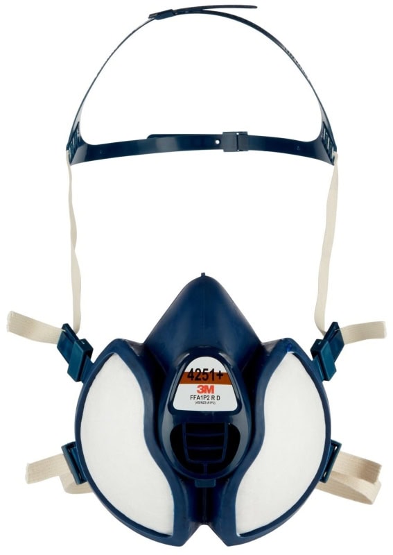 Preview: 3M™ 4251C1, Komplett Halbmaske 4251+, FFA1P2 R D, Wartungsfrei & Gebrauchsfertig, Einzelhandels Packung mit EAN Label