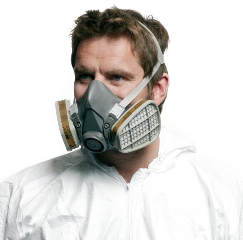 Preview: 3M™ Gasmaske / Halbmaske 6200M, Größe M, Bajonett-Klick Filteranschluss