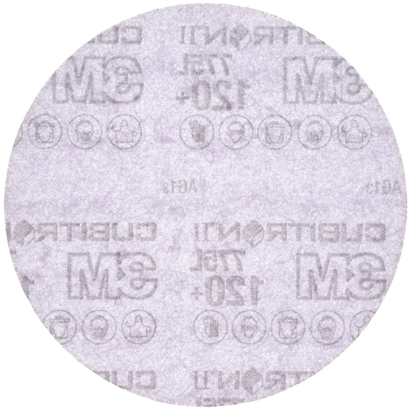 Preview: 3M™ Cubitron™ II Hookit™ 775L 86819, Ø 125 mm, 120+, Ungelocht, Kletthaftend, Filmscheibe mit Präzisions-Keramikkorn