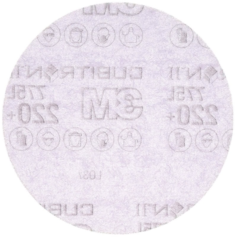 Preview: 3M™ Cubitron™ II Hookit™ 775L 744224, Ø 125 mm, 220+, Ungelocht, Kletthaftend, Filmscheibe mit Präzisions-Keramikkorn