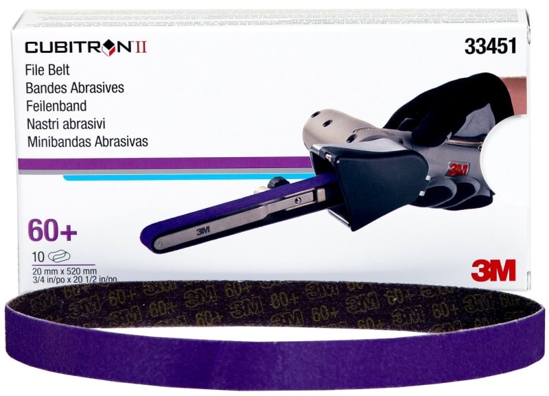 Preview: 3M™ Cubitron™ II 786F 33451, 20 mm x 520 mm, 60+, YF-Polyester, Universal Schleifband mit Präzisions-Keramikkorn