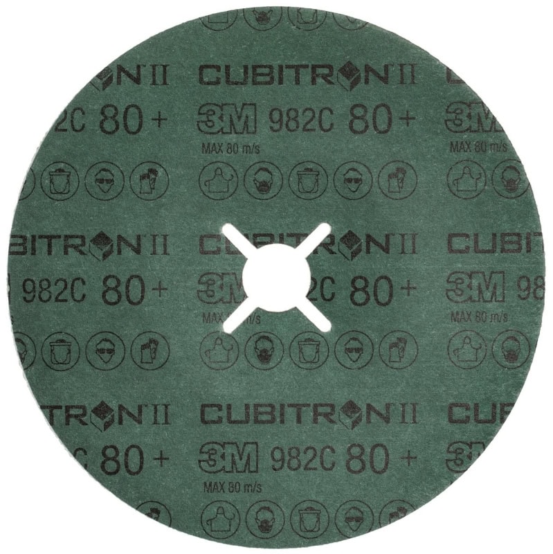 Preview: 3M™ Cubitron™ II 982C 460706, Ø 115 mm x ø 22,23 mm, 80+, 13.200 U./Min., Fiberscheibe mit Präzisions-Keramikkorn