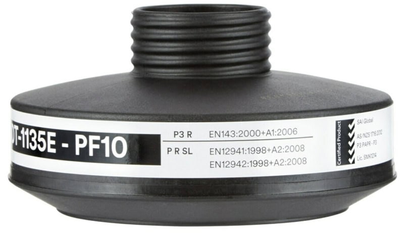 Preview: 3M™ DT-Series™ DT-1135EN, Partikelfilter PF10, P3 PSL R D, Gelb, 40 mm Rundfilteranschluss [NATO Standard], Filter gegen feste & flüssige Partikel