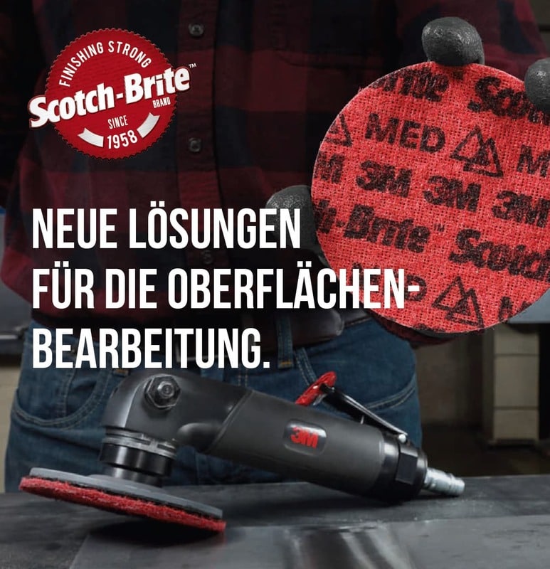 Preview: 3M™ Scotch-Brite™ Roloc™ PN-DR PNDR4142, Ø 101 mm, K, Medium, Rot, 15.000 U./Min., Präzisions-Vliesscheibe ohne Zentrierloch, Für Abtrags- und Finisharbeiten