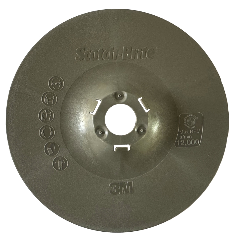 Preview: 3M™ Scotch-Brite™ Hook-it™ Stützteller 89871, Ø 125 mm x 22 mm, Hart, M10, M14 oder 5/8" Gewinde, Mit und ohne Zentrierung, Kletthaftend, Universal Haftstützteller für Vliesscheiben