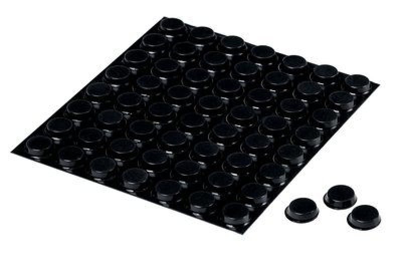 Preview: 3M™ Bumpon™ SJ 5012 S BL, Ø 12,7 mm, H: 3,5 mm, Schwarz, Elastikpuffer mit R-30 Naturkautschuk Klebstoff, Mini-Pack mit 56 Stück