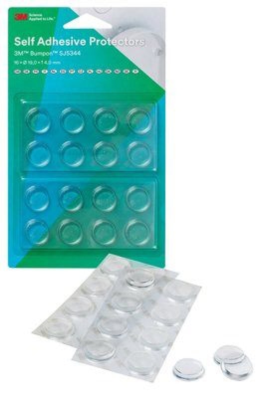 Preview: 3M™ Bumpon™ SJ 5344 T BL, Ø 19,1 mm, H: 4,1 mm, Transparent, Elastikpuffer mit A-20 Acrylat Klebstoff, Mini-Pack mit 16 Stück