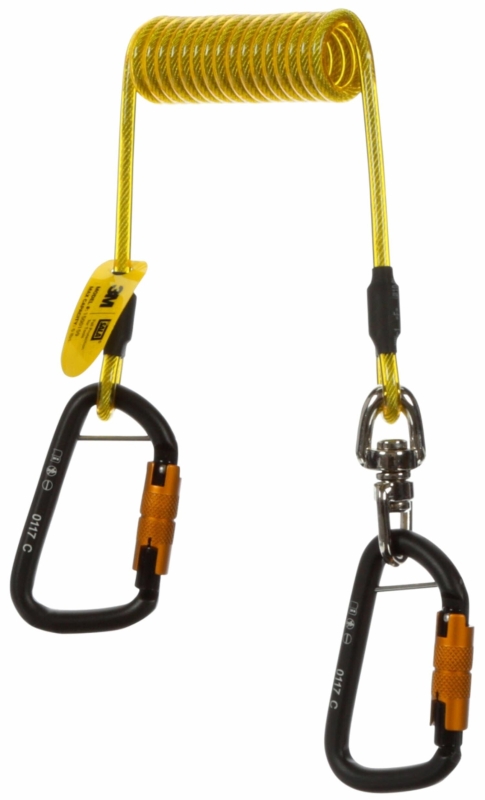 Preview: 3M™ DBI-SALA® Hook2Hook Anbindehaken mit Spiralhalteband 1500160, 10 Stück pro Packung, 2,3 Kg Tragfähigkeit, 10 - 157 cm, Zur Absturzsicherung von Werkzeugen