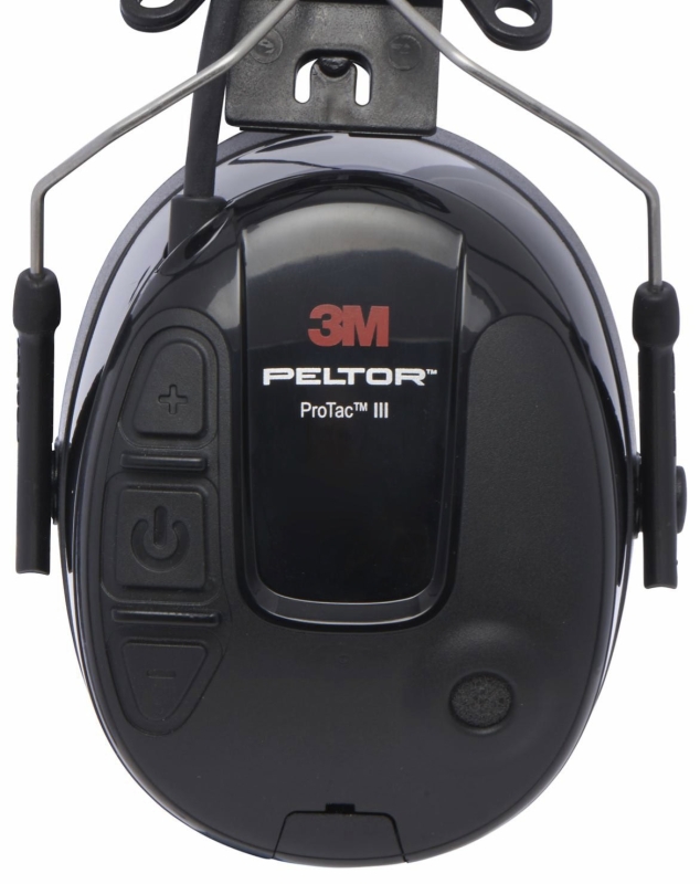 Preview: 3M™ PELTOR™ ProTac™ III, SNR = 31 dB, Schwarz, Elektronischer Kapselgehörschutz mit Helmbefestigung