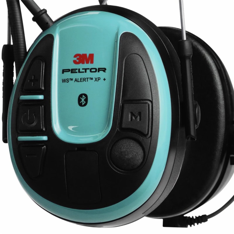 Preview: 3M™ PELTOR™ WS™ ALERT™ Gehörschutz Radio Headset XP+ MRX21P3E2WS7, Helmbefestigung, SNR = 30,4 dB, Türkis / Schwarz, Elektronischer Kommunikations Kapselgehörschutz für den dauerhaften Einsatz