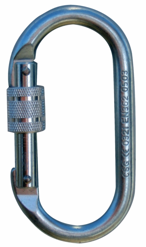 Preview: 3M™ Protecta® Schraubkarabiner Karabiner AJ501, Edelstahl, Oval Form, 0,70 Kg, 17 mm Öffnung, Manuelle Verschlusssicherung, Schraub Verschluss, Für sichere Verbindungen im Absturzsicherungssystem
