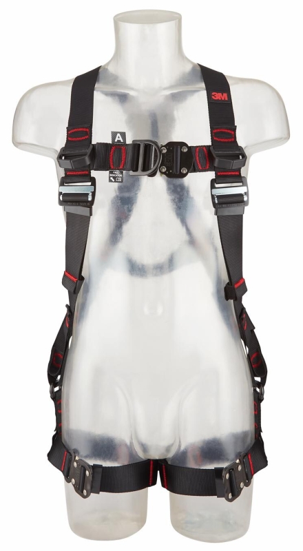 Preview: 3M™ Protecta® Auffanggurt E200 1161643, Größe M/L, Schnellverschluss, Verbindungsringe an geraden Beinschlaufen, 1,62 Kg, Schwarz, Standard Auffanggurt im Westenstil
