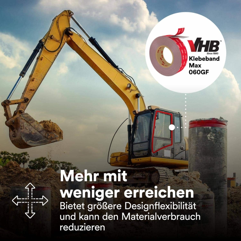 Preview: 3M™ VHB™ MAX-230GF Doppelseitiges Klebeband MAX-230/19/3, 19 mm x 3 m, 2,3 mm, Grau, Folien Abdeckung, Für Seitenpaneele, Halterungen und Verkleidungen in Fahrzeugen, Geräten, Bau- und HVAC-Anwendungen