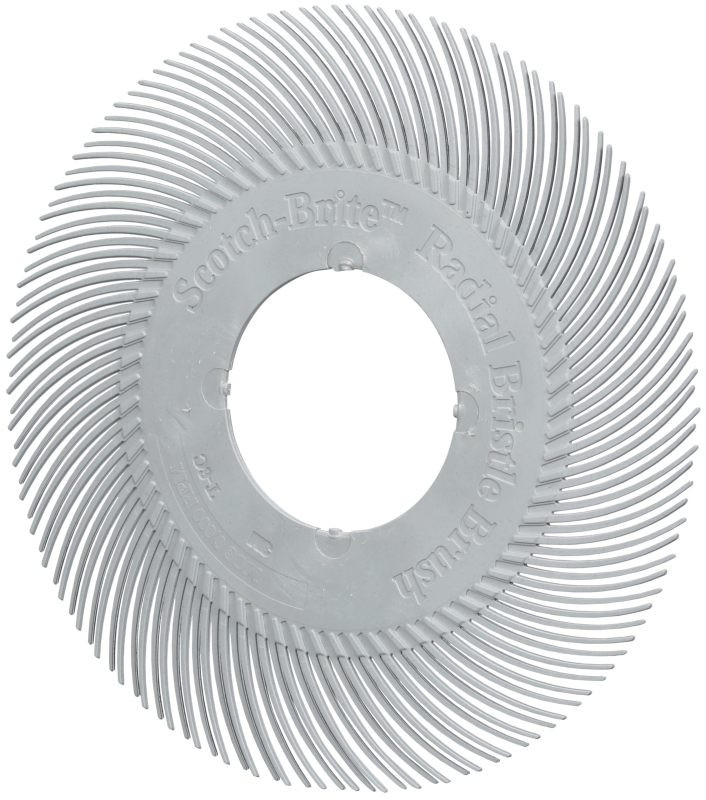 Preview: 3M™ Scotch-Brite™ Präzisions Radialborstenbürste Einzelsegmente PN-RB 7100374924, Ø 194 mm, 120+, Typ C (Gebogene Borsten), Ohne Adapter, Grau, 6.000 U./Min., Für Reinigungs- und Entgratungsarbeiten