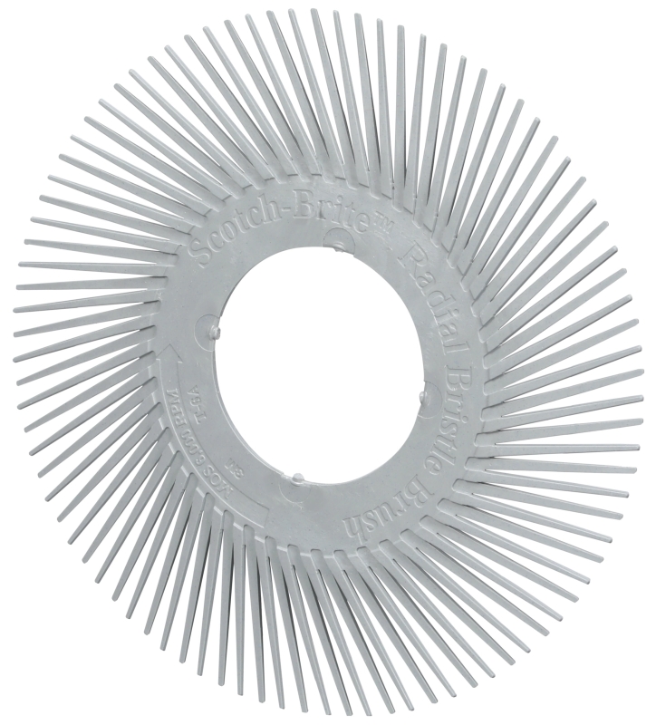 Preview: 3M™ Scotch-Brite™ Präzisions Radialborstenbürste Einzelsegmente PN-RB 7100374834, Ø 150 mm, 120+, Typ A (Schräge Borsten), Ohne Adapter, Grau, 6.000 U./Min., Für Reinigungs- und Entgratungsarbeiten