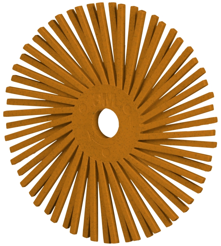 Preview: 3M™ Scotch-Brite™ Präzisions Radialborstenbürste PN-RB 7100374841, Ø 75 mm x ø 10 mm, 80+, Typ A (Schräge Borsten), Orange, 20.000 U./Min., Für Reinigungs- und Entgratungsarbeiten