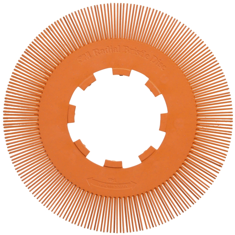 Preview: 3M™ Scotch-Brite™ Präzisions Radialborstenbürste Einzelsegmente PN-RB 7100374923, Ø 200 mm, 80+, Typ S (Gerade Borsten), Ohne Adapter, Orange, 6.000 U./Min., Für Reinigungs- und Entgratungsarbeiten