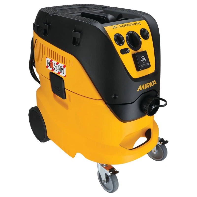 Preview: Mirka® 1242 M AFC Industrie Staubsauger 8999227111, 42 Liter, Nass & Trocken, 1,63 PS / 1200 Watt, 4.500 L/.Min., Staubklasse M, Anti Statisch (ESD), Automatische Filterreinigung, Auto Start, Für staubfreies Schleifen & Arbeiten am Arbeitsplatz