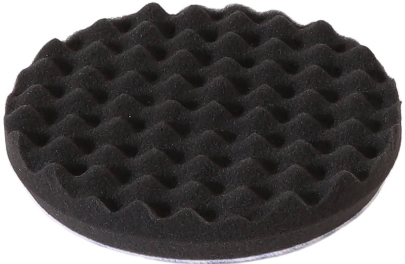 Preview: Mirka® Schaumstoffpad PRO 7993115022, Ø 150 mm, Medium, Gewaffelt, Kletthaftend, Schwarz, Polierpad, Für Finish- und Polierarbeiten