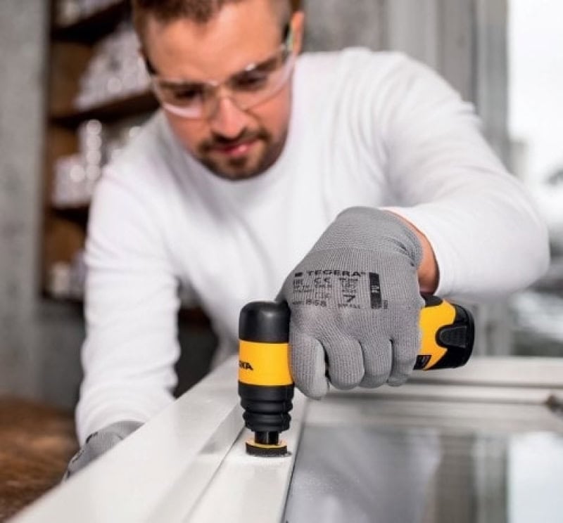 Preview: Mirka® KIT2054ARMDE, Akku Polierer Kombi Set XL, AROP-B 312NV + AROS-B 150NV, Ø 77 mm / Ø 32 mm, 12 mm / 5 mm Schleifhub, M14 / Quick Lock Gewinde, Ohne Absaugung, Akku: 10.8V 2.5Ah, 0,4 PS / 300 Watt