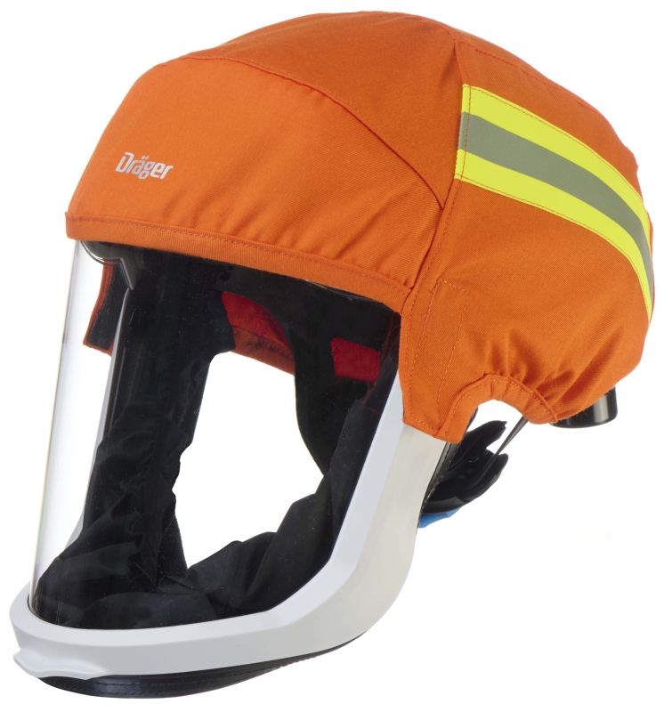 Preview: Dräger® X-plore® 8000 Kurzer Staubschutzüberzug 3717370, Hitzebeständig, Flammhemmend, Signalfarbe mit Reflektor, Für Dräger® X-plore® 8000 Visierhelm HL1