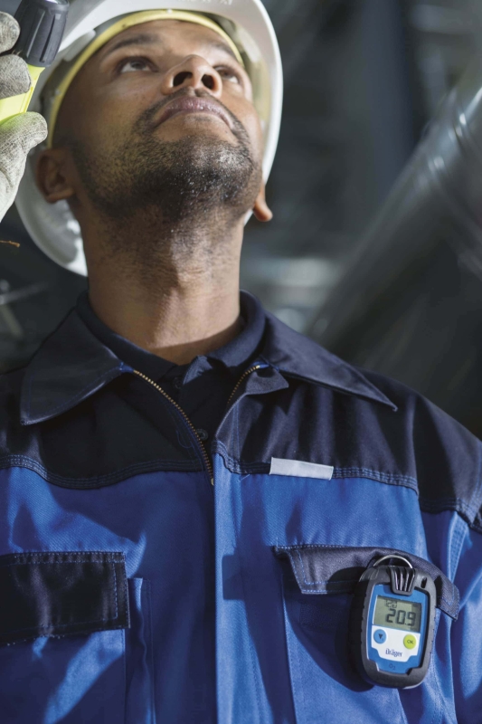 Preview: Dräger® Pac® 6000 Eingasmessgerät 8326322, Sensor: O2, Zeitlimitiert, IP 68 Staub & Wasserdicht, Mobiles Gaswarngerät für Sauerstoff (O2)