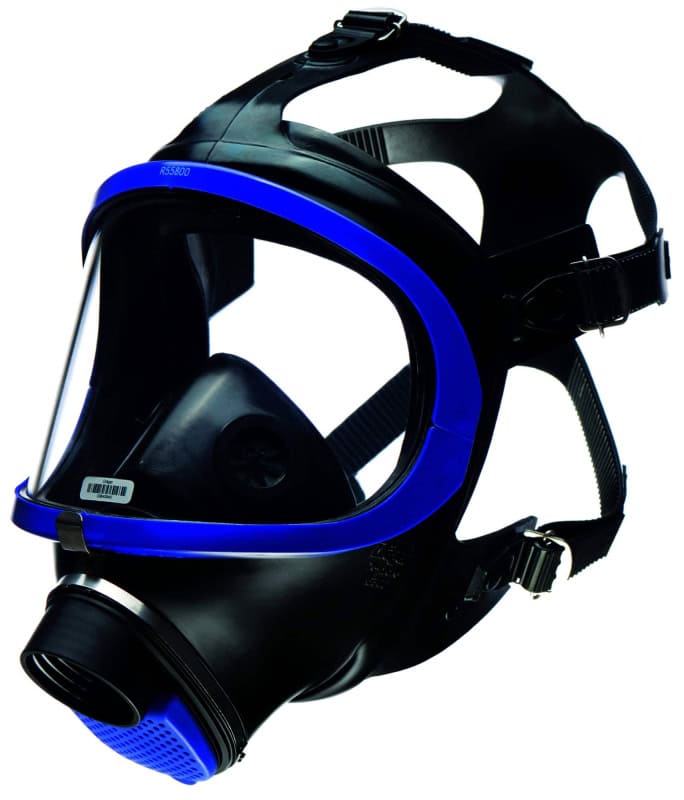 Preview: Dräger® X-plore® 6300 Gasmaske / Vollmaske R55800, Universalgröße, Kratz- & UV beständige PMMA Sichtscheibe, EPDM Maskenkörper, Blauer Kunststoffrahmen, RD40 Filteranschluss [NATO Standard], Für Industrieeinsatz