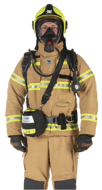 Preview: Dräger® PARAT® 5550 Brand Fluchthaube R59445, CO P2 Kombi Filter für mind. 15 Min. Schutz, Fire Pouch, Universalgröße, Brand Fluchthaube zum Schutz gegen toxische Brandgase, Dämpfe und Partikel