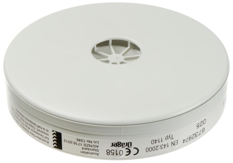 Preview: Dräger® X-plore® RD40 Partikelfilter 1140, 6738932, P3 R, Veraschbar, 40 mm Rundfilteranschluss [NATO Standard], Partikelfilter gegen feste & flüssige Partikel