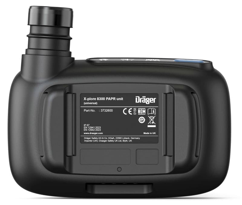 Preview: Dräger® X-plore® 8300 Gebläseatemschutz Set X-plore-8300-LIK1, TH3/TM3, 8 - 11 Stunden Laufzeit, Partikelschutz, Leicht-Industrie, Teile: [3734400, R59600, 3710810]