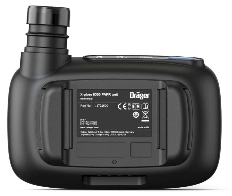 Preview: Dräger® X-plore® 8300 Gebläseatemschutz Set X-plore-8300-HIK1, TH1/TM3, 8 - 11 Stunden Laufzeit, Partikelschutz, Schwer-Industrie, Teile: [3734400, R59600, 3710775]