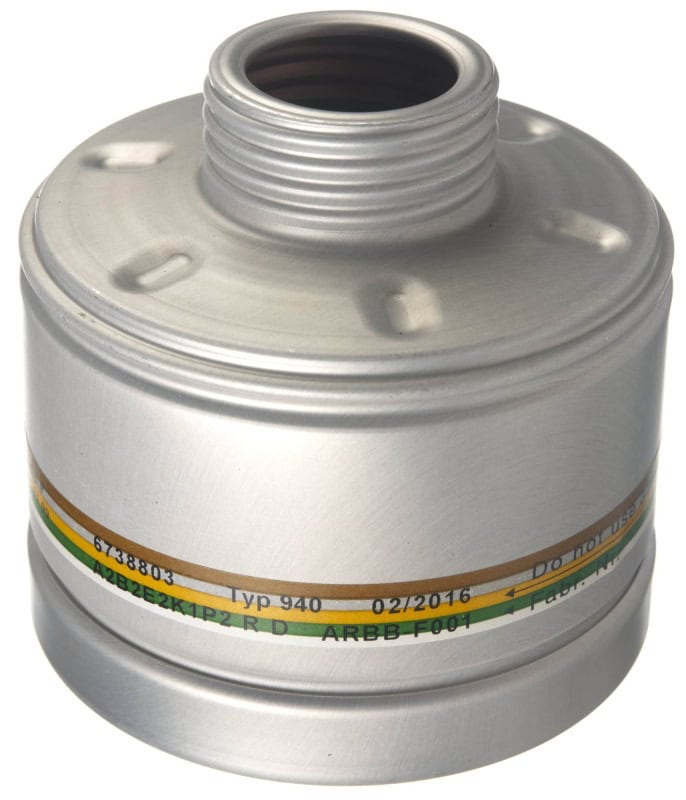 Preview: Dräger® X-plore® RD40 Kombi Filter 940, 6738803, A2B2E2K1 P2 R D, 40 mm Rundfilteranschluss [NATO Standard], Kombinationsfilter gegen organische-, anorganische-, saure Gase & Dämpfe + Ammoniak, org. Ammoniakderivate + Partikel