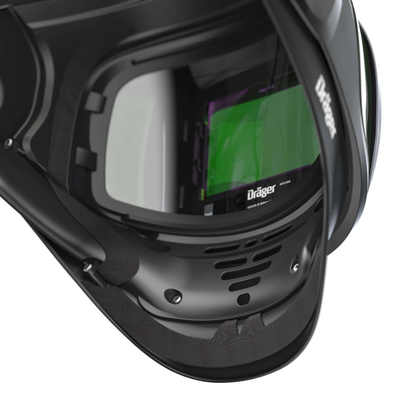 Preview: Dräger® X-plore® 8500 Schweißer Set Premium 3722131, TH3, 4A/3B, Seitenfenster, Hochklapp Funktion, Kopfband + Textilkopfschutz