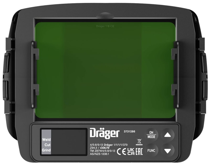 Preview: Dräger® X-plore® 8500 Schweißer Set Premium 3722131, TH3, 4A/3B, Seitenfenster, Hochklapp Funktion, Kopfband + Textilkopfschutz