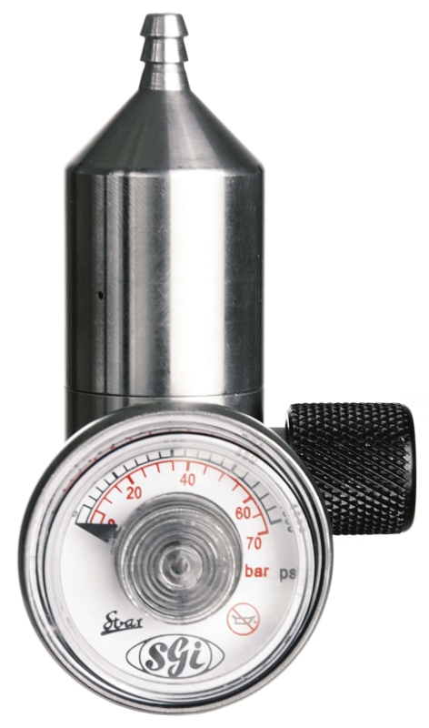 Preview: Dräger® Standard Regulierungsventil 716, 6813104, Edelstahl, Manuelles Ventil, 0,5 Liter/Min., Geeignet auch für reaktive Gase, Für Gaswarngeräte ohne interne Pumpe