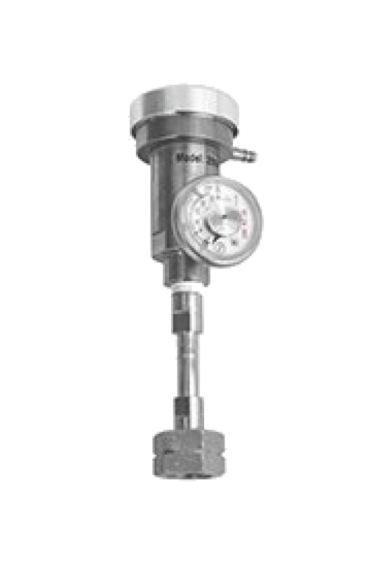 Preview: Dräger® On-Demand Druckminderer 2003 + DIN477 Nr. 14 Adapter, 6810692, Edelstahl, Automatik Ventil, 0,5 Liter/Min., Geeignet auch für reaktive Gase, Für Gaswarngeräte mit interner Pumpe / Dräger® E-Cal Stationen