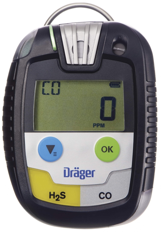 Preview: Dräger® Pac® 8500 2-in Eingasmessgerät 8326365, Dual Sensor: H2S/CO, IP 68 Staub & Wasserdicht, Mobiles Gaswarngerät für Schwefelwasserstoff (H2S) und Kohlenstoffmonoxid (CO)