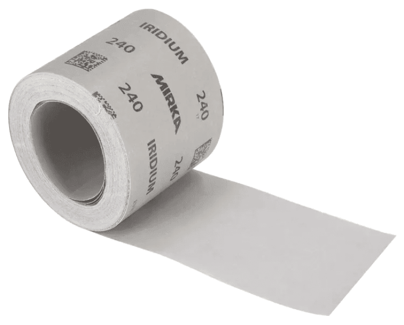 Preview: Mirka® Iridium® HS Schleifrolle 245BY00115, 115 mm x 25 m, P150, Ohne Haftung, Mit Keramik- und Aluminiumkorn
