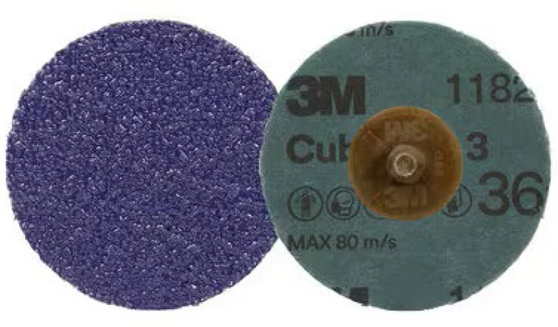 Preview: 3M™ Roloc™ Cubitron™ 3 1182C Fiberscheibe 66926, Ø 50 mm, 36+, 25.000 U./Min., Ungelocht, Vulkanfiber, Präzisions-Keramikkorn, Für Metall Universal