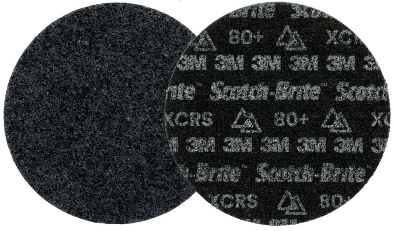 Preview: 3M™ Scotch-Brite™ HD-DH Präzisions-Vliesscheibe HDDH8890, Ø 178 mm, 80+, K, Sehr grob, Schwarz, 8.600 U./Min., Kletthaftend, Ohne Zentrierloch, Für Abtrags- und Finisharbeiten