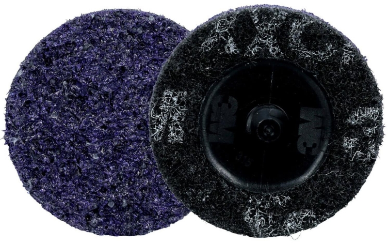 Preview: 3M™ Scotch-Brite™ Roloc™ HD-DR Präzisions-Vliesscheibe HDDR9753, Ø 75 mm, 60+, K, Sehr grob, Violett, 20.000 U./Min., Für Entgratungs- und Finisharbeiten