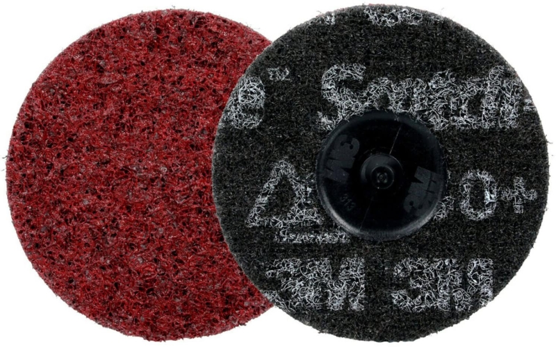 Preview: 3M™ Scotch-Brite™ Roloc™ HD-DR Präzisions-Vliesscheibe HDDR9470, Ø 50 mm, 150+, K, Mittel, Rot, 25.000 U./Min., Für Entgratungs- und Finisharbeiten