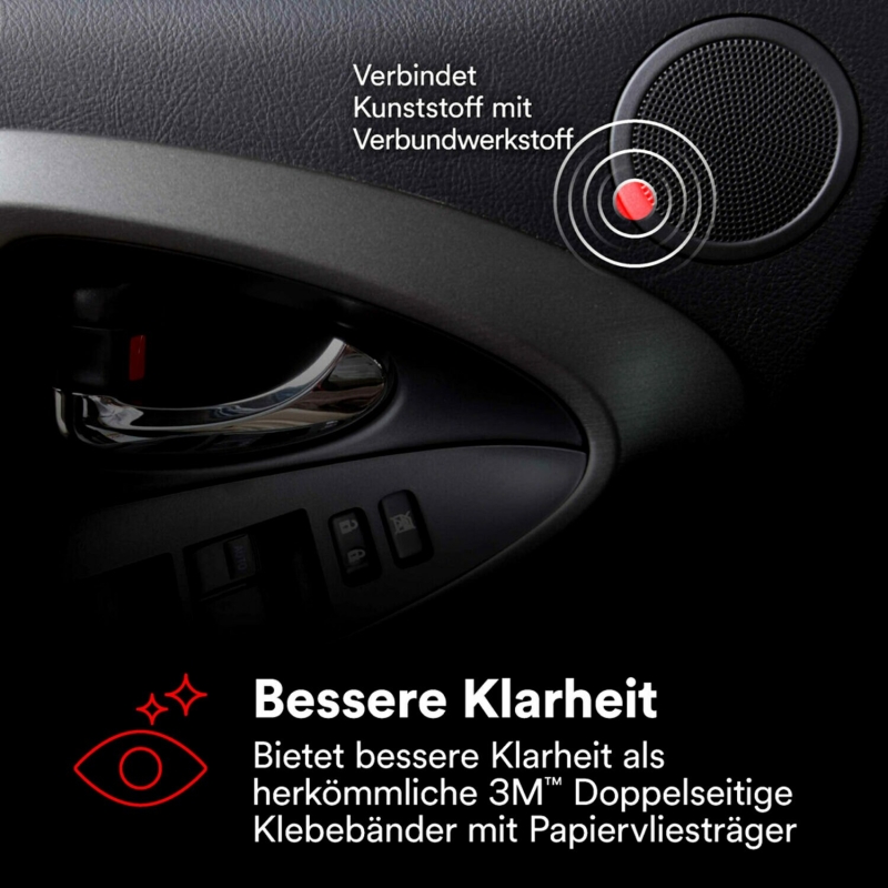 Preview: 3M™ Doppelseitiges Vliesklebeband 56212, 1250 mm x 50 m, 0,12 mm, Transparent, Lösemittelfrei, Für Verklebungen mit hoher Oberflächenenergie