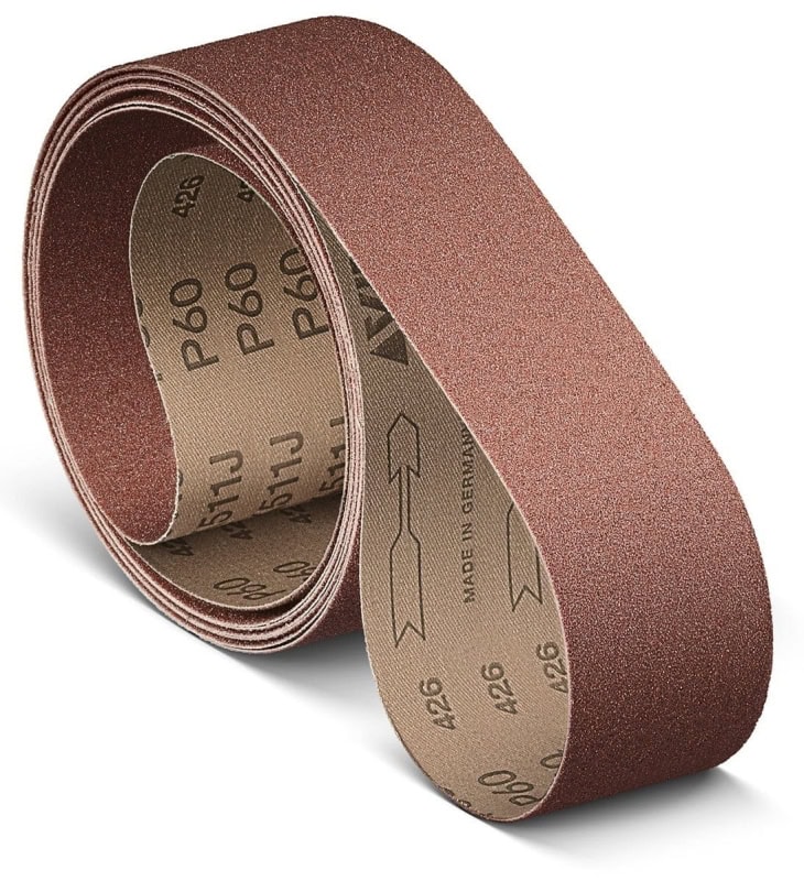 Preview: VSM ALUMINIUMOXID KK511J 748589, 50 mm x 3500 mm, A, P220, J-Baumwolle, Ausführung (E07), Rot-braun, Schmalband mit Aluminium, Für Edelstahl und NE-Metalle